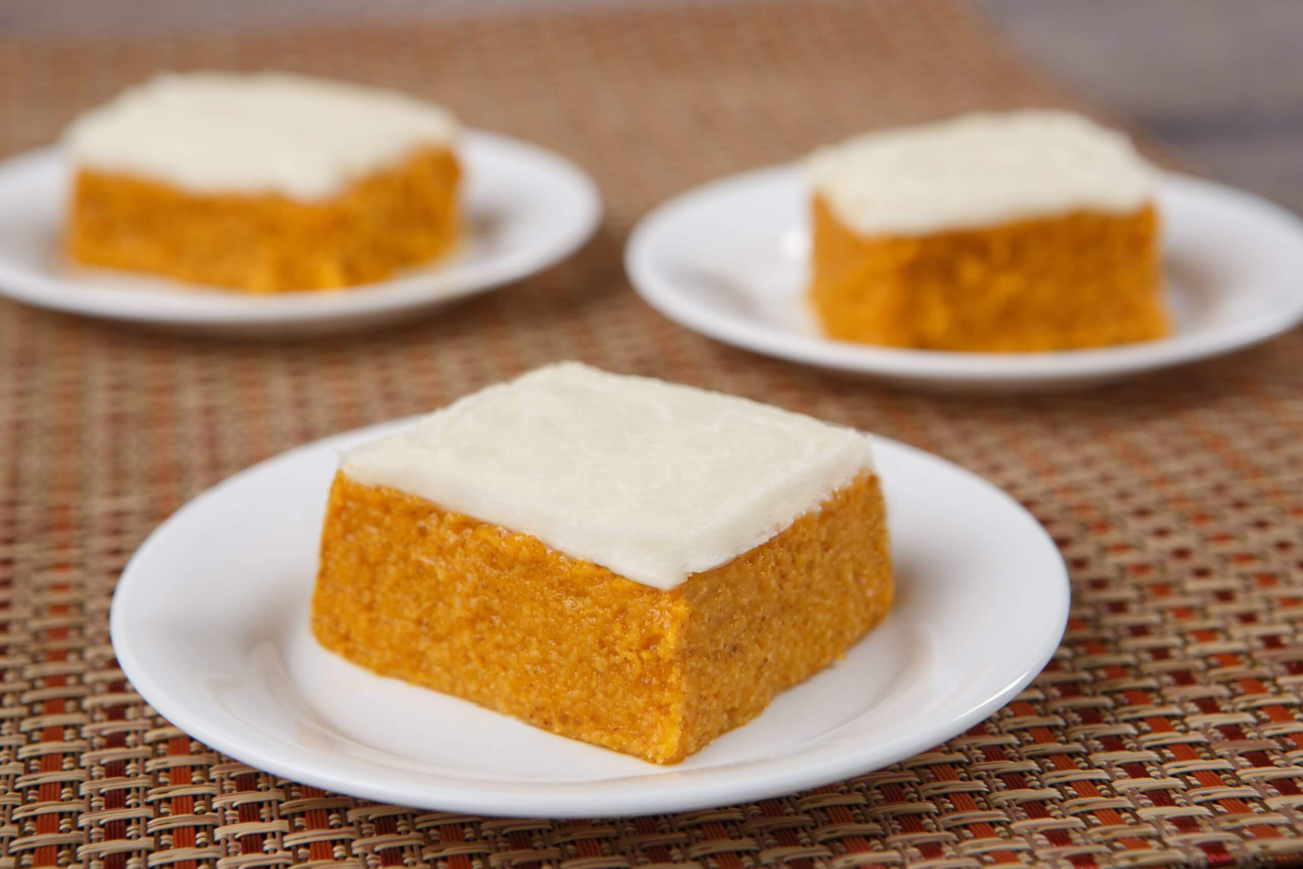 Thickened carrot cake on plate