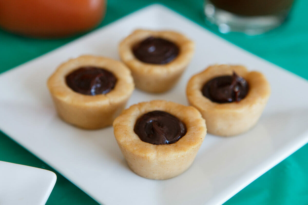 Chocolate Peanut Butter Cups on a white plate