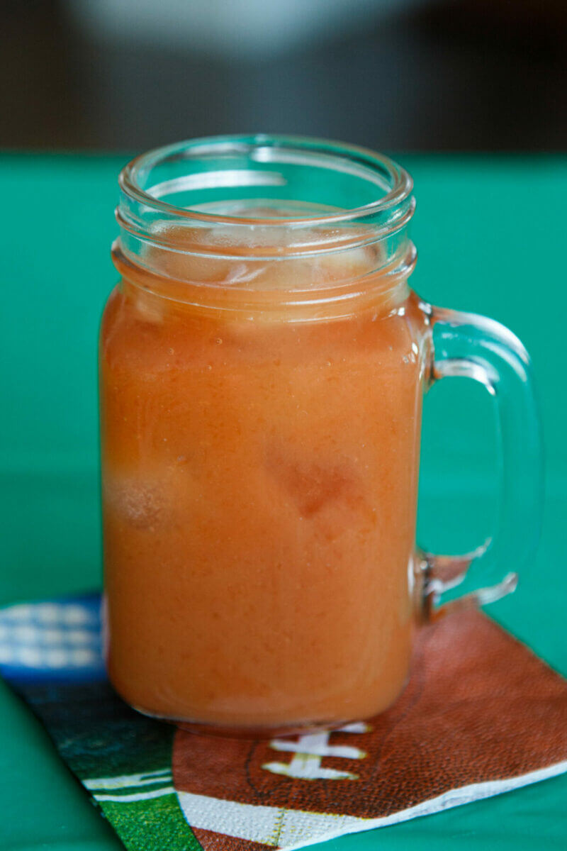 Dysphagia-friendly cocktail in a Mason jar glass