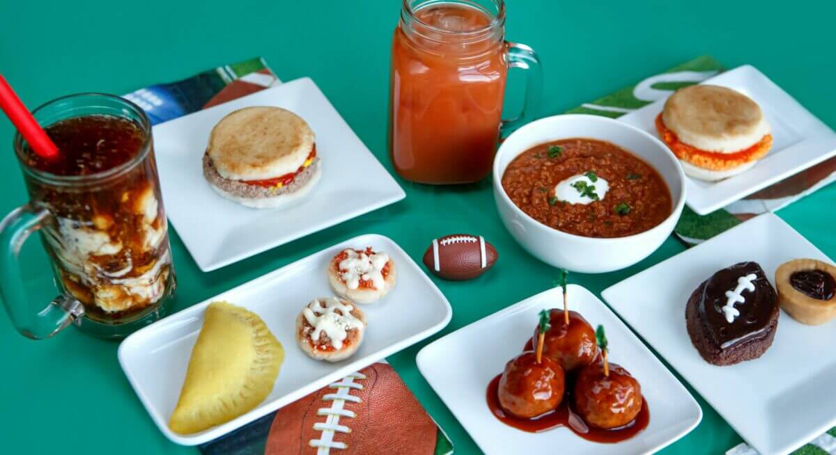 Dysphagi Diet food spread for football game