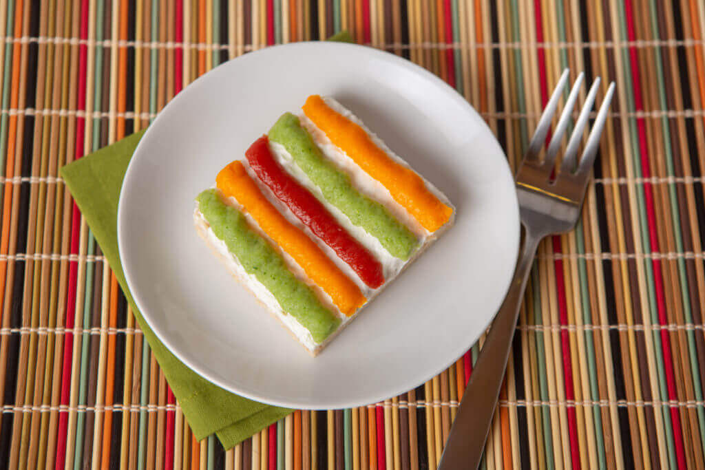 Easy to swallow vegetable bars recipe served on a plate