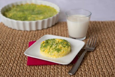 Dysphagia-friendly broccoli, cheese and egg dish