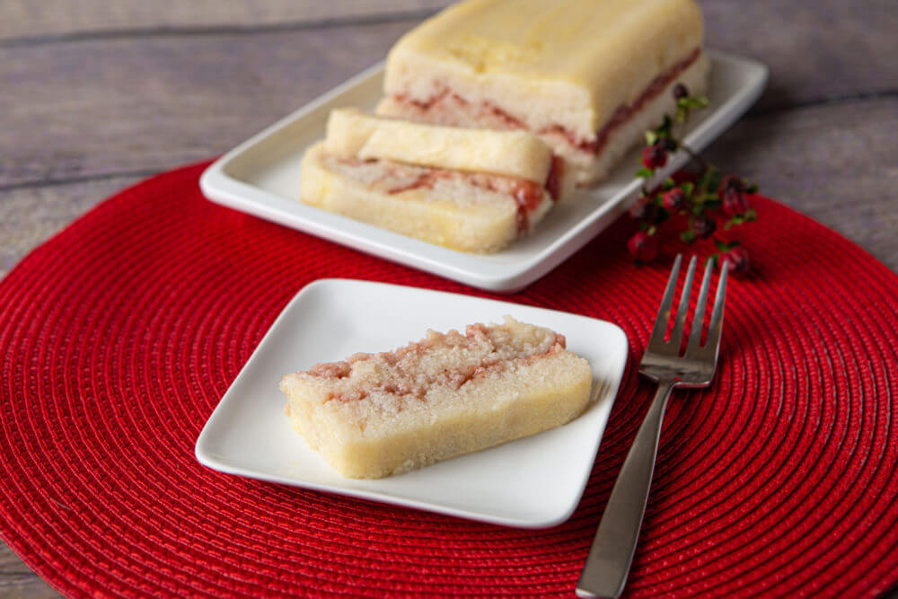 Thickened Cranberry Almond Bread on serving plate