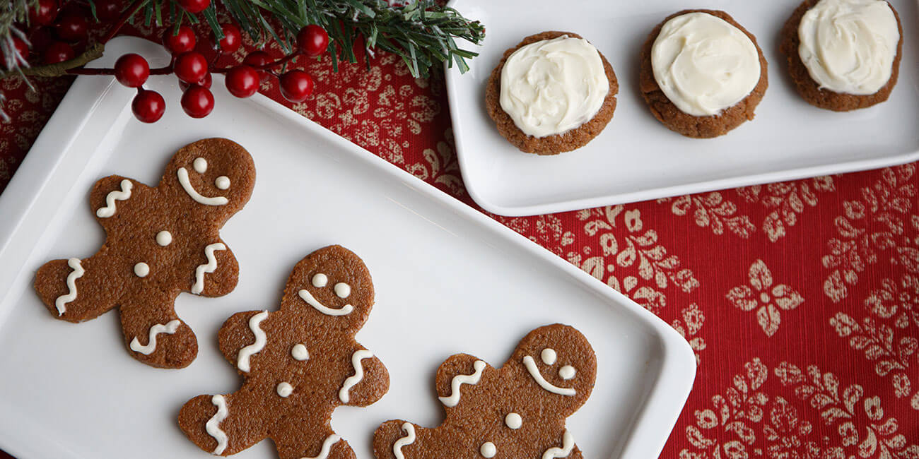 Gingerbread cookies on a platter