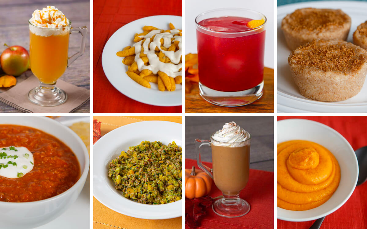 A collage of 8 fall recipes