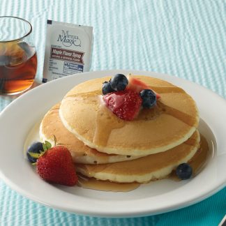 Hormel Health Labs Menu Magic Condiment syrup on pancakes