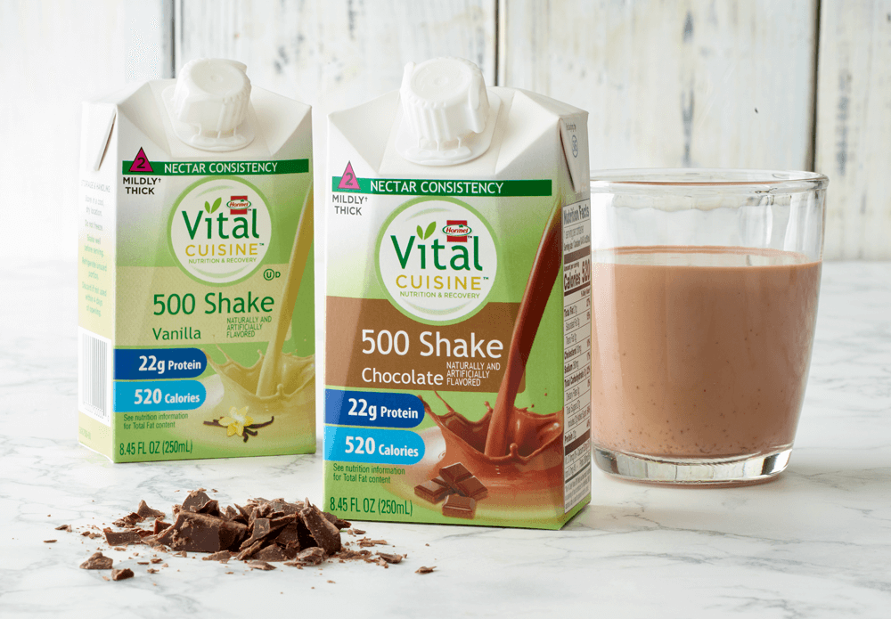 Vital Cuisine 500 Chocolate and Vanilla Shakes on a table