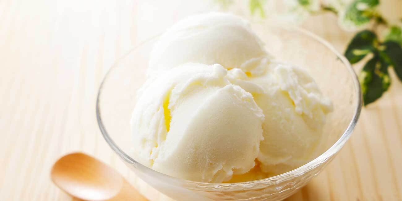 Thickened ice cream on a table