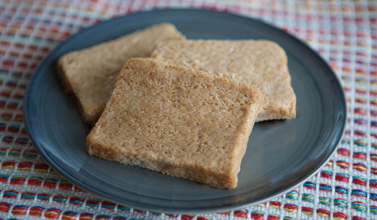 IDDSI Level 4, 5 and 6 banana bread slices on a plate