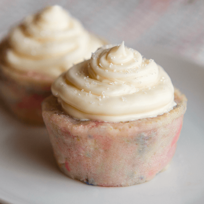 Two vanilla funfetti cupcakes