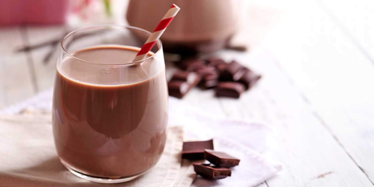 A chocolate shake on a table