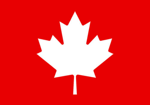 White Maple Leaf over red background